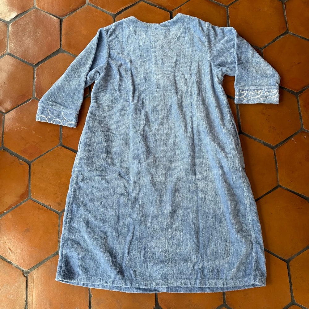 Blue Embroidered Women's Robe - Picture 6 of 7
